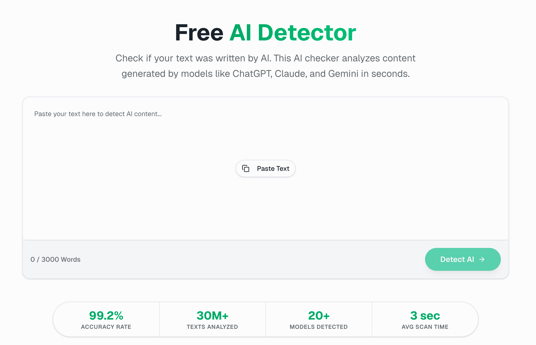 AI Detector – Free AI Checker for ChatGPT, Claude & Gemini | TextToHuman